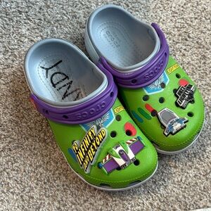 Toy Story CROCS Kids in Green and Purple with Space Theme
